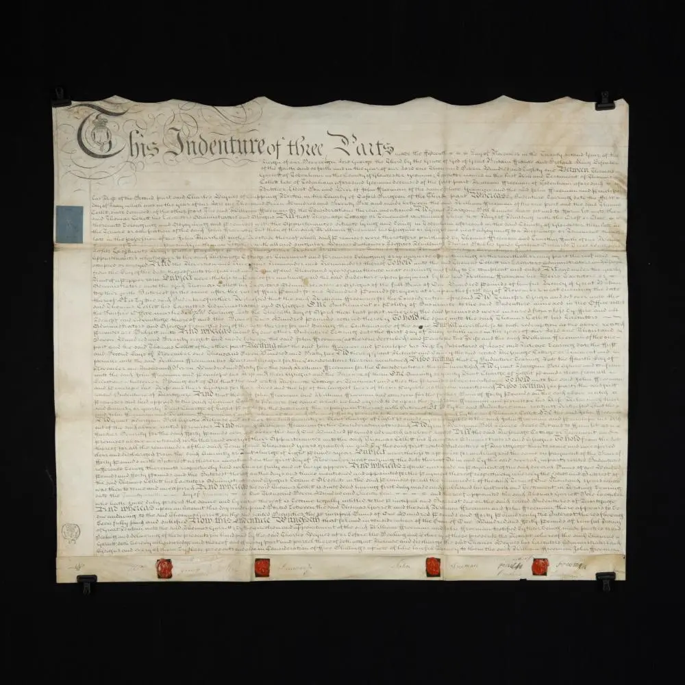 1781 Georgian Vellum Indenture, Gloucestershire Mortgage Assignment