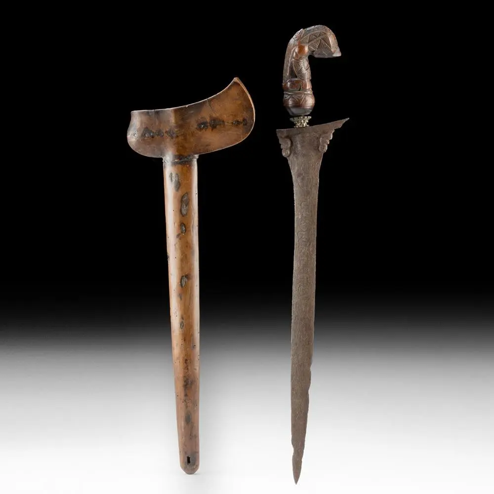 18th-19th C. Javanese Kris Sword with Inlaid Script Blade