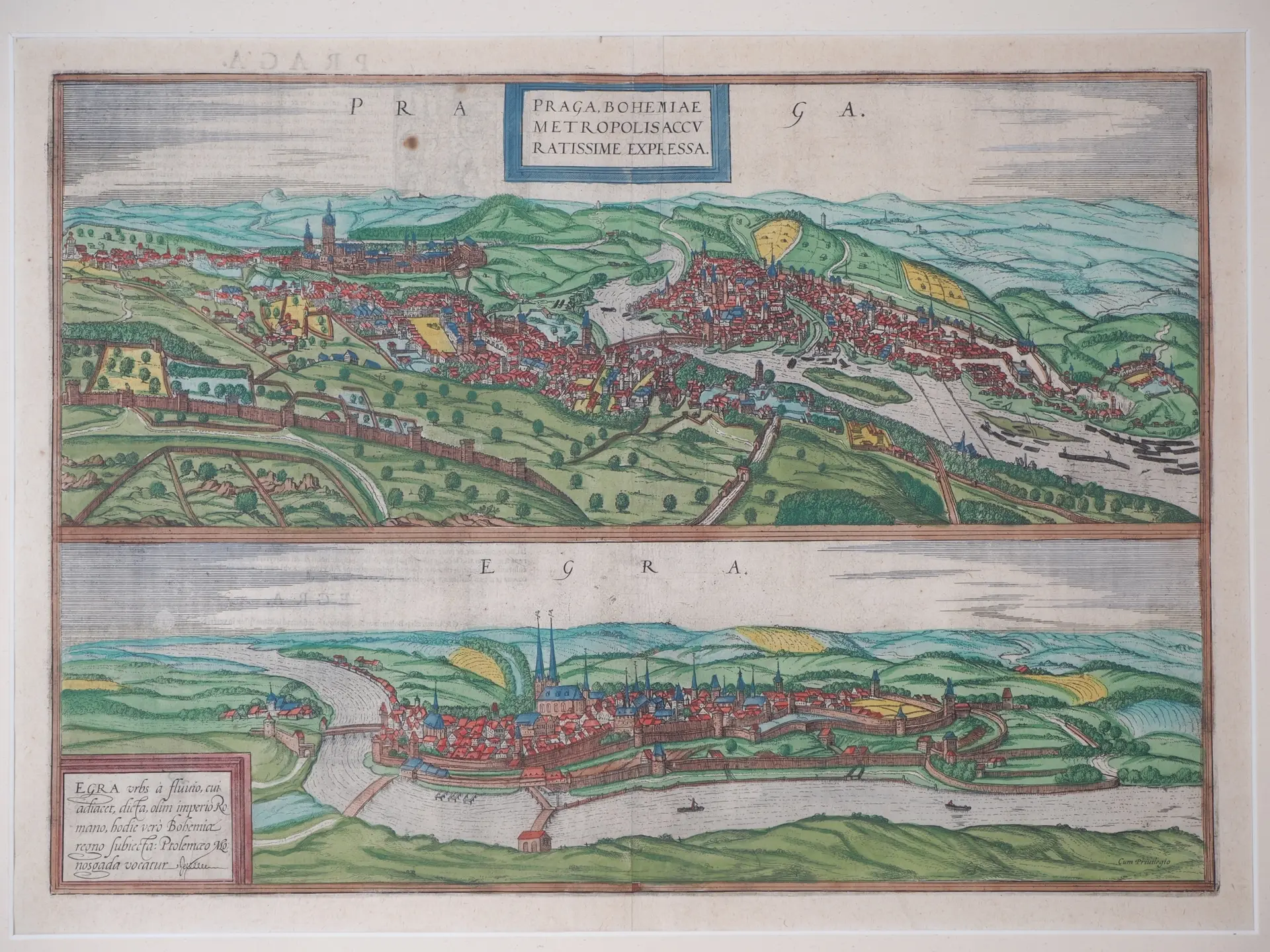 Los 234: Braun & Hogenberg Stadtansicht Prag und Egra, 1572