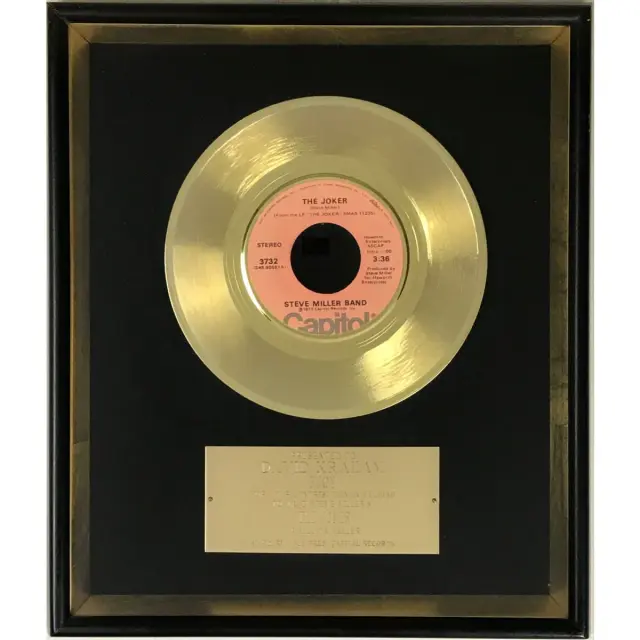Steve Miller Band "The Joker" 1974 Capitol Records Award