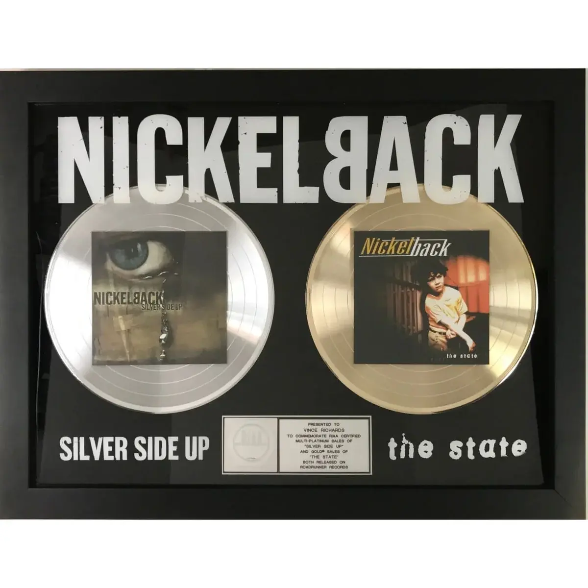 Nickelback Silver Side Up /The State RIAA Combo Album Award