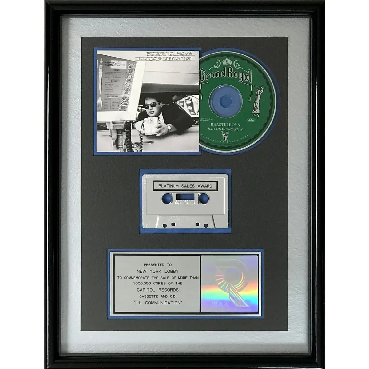 Beastie Boys Ill Communication RIAA Platinum Album Award