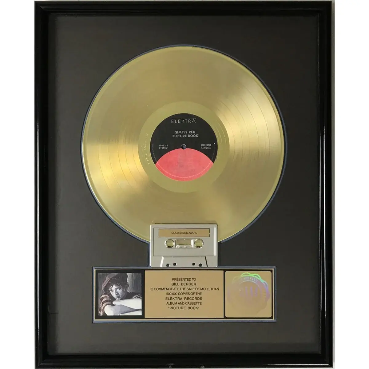 Simply Red Picture Book RIAA Gold LP Award