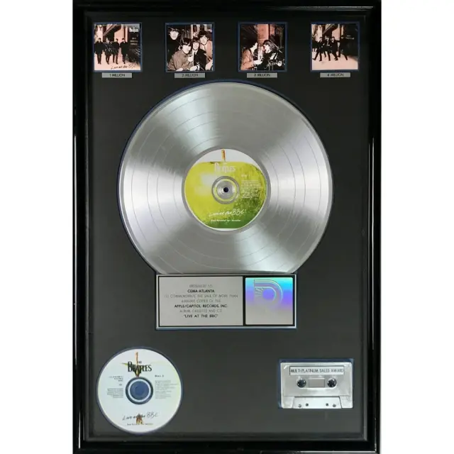 Beatles Live At The BBC RIAA 4x Platinum LP Award