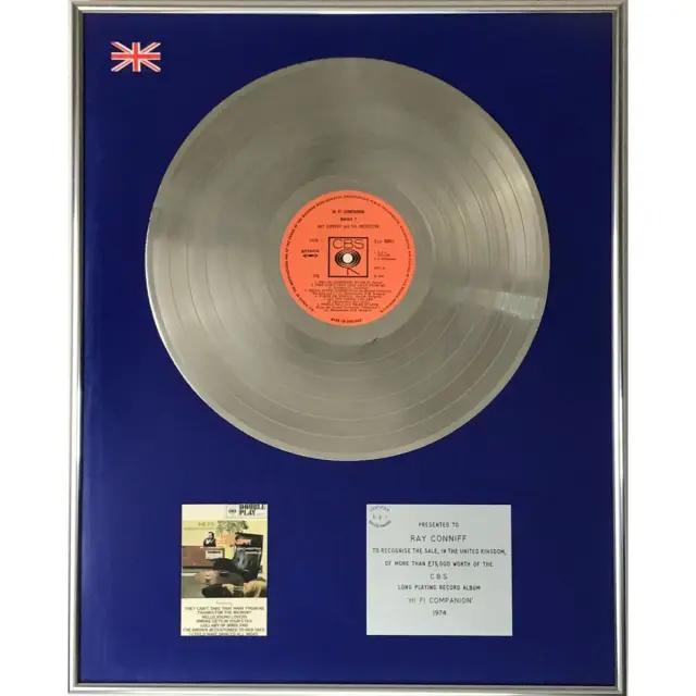 Ray Conniff HiFi Companion BPI Silver Album Award presented to Ray