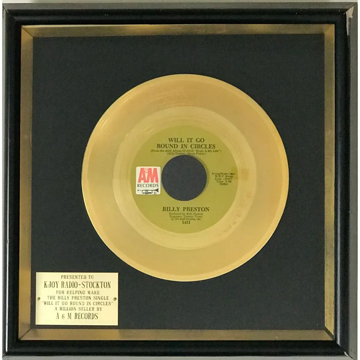 Billy Preston "Will It Go Round In Circles" 1973 Disc Award Ltd - RARE