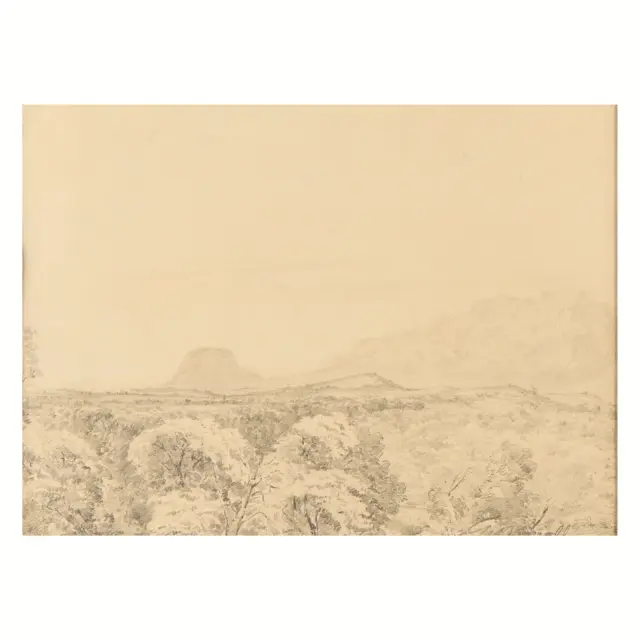 William Daniell Graphite Landscape Drawing