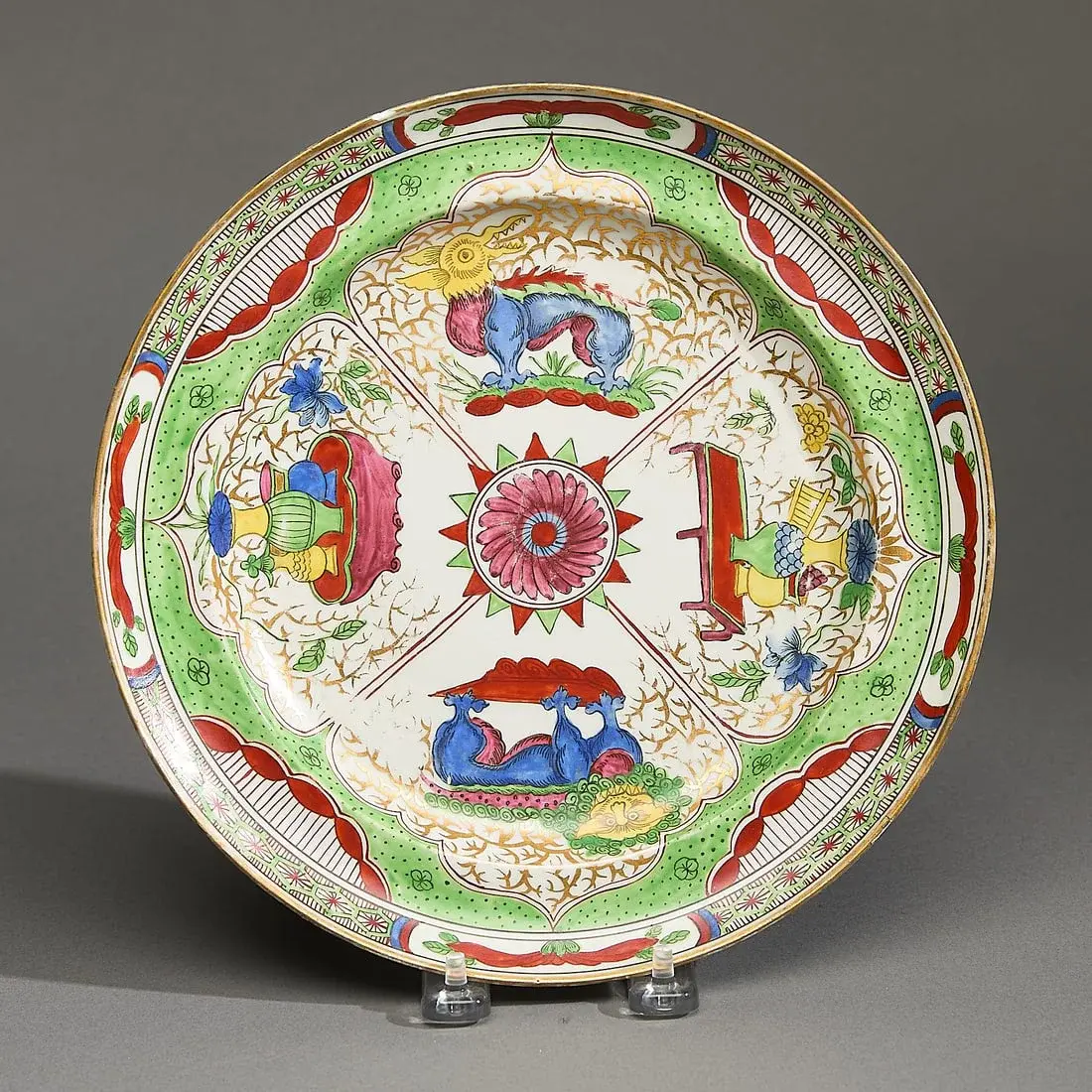 Chinese aft. Worcester Dragon in Compartment Plate