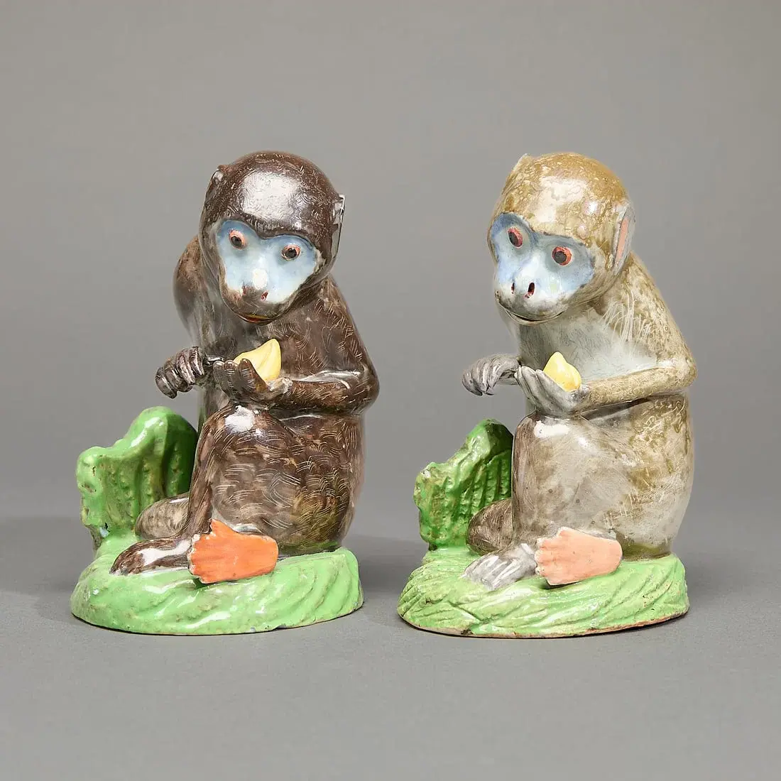 Very Rare Pair Chinese Export Monkey Figures