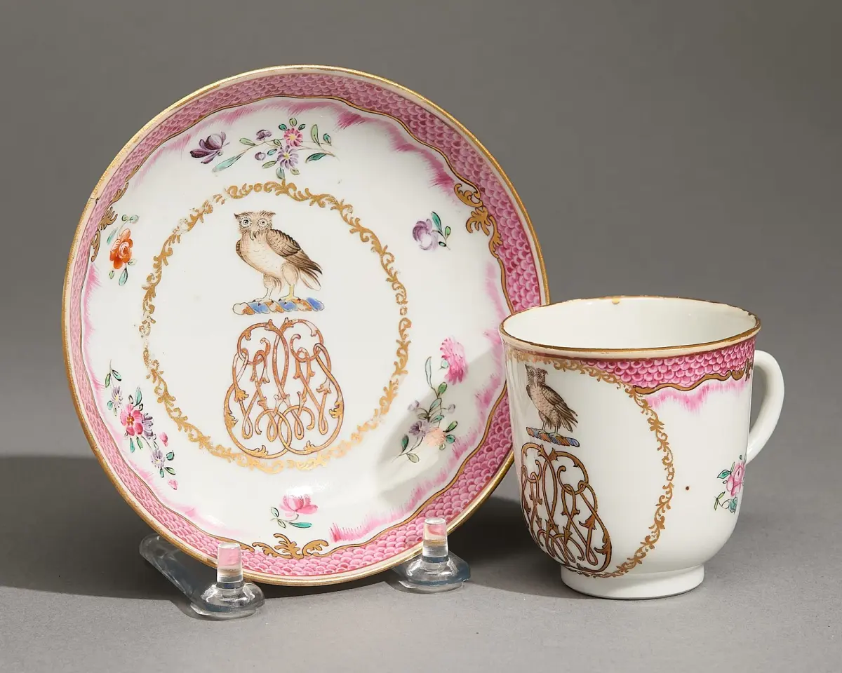 Important Documentary Export Cup & Saucer -Woodley