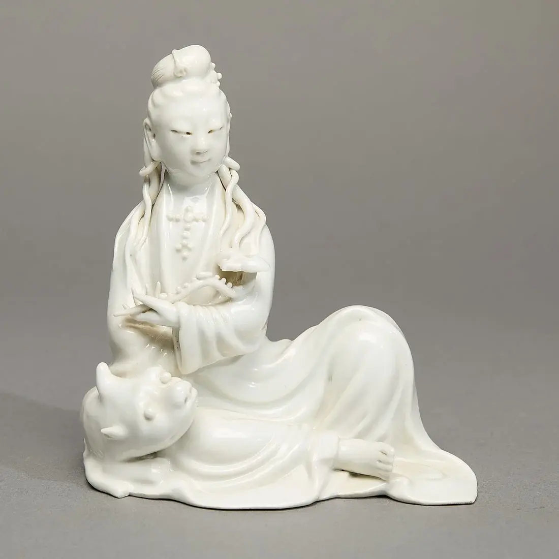 Chinese Qing Blanc de Chine Porcelain Guanyin