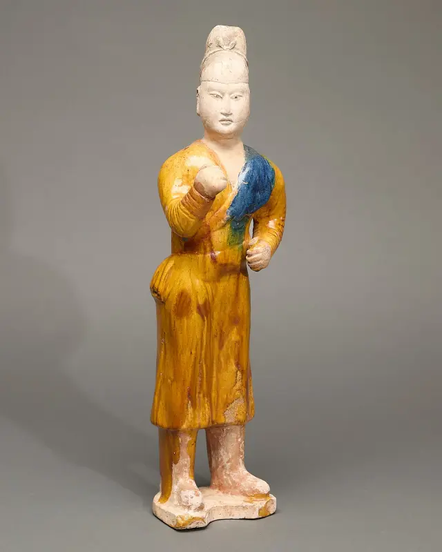 Chinese Tang Ceramic Glazed Camel Groom Figure
