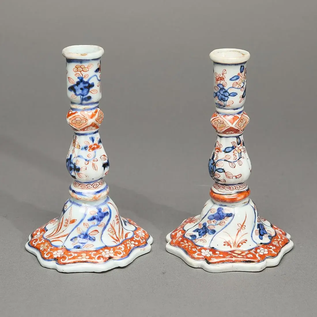 Pair Chinese Export Imari Candlesticks