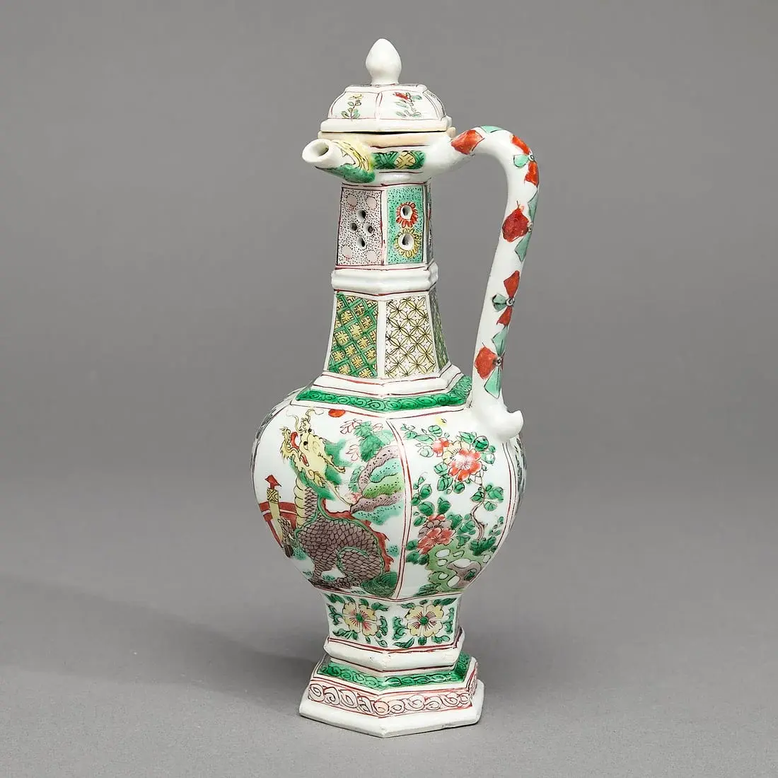 Chinese Export Famille Verte Puzzle Jug