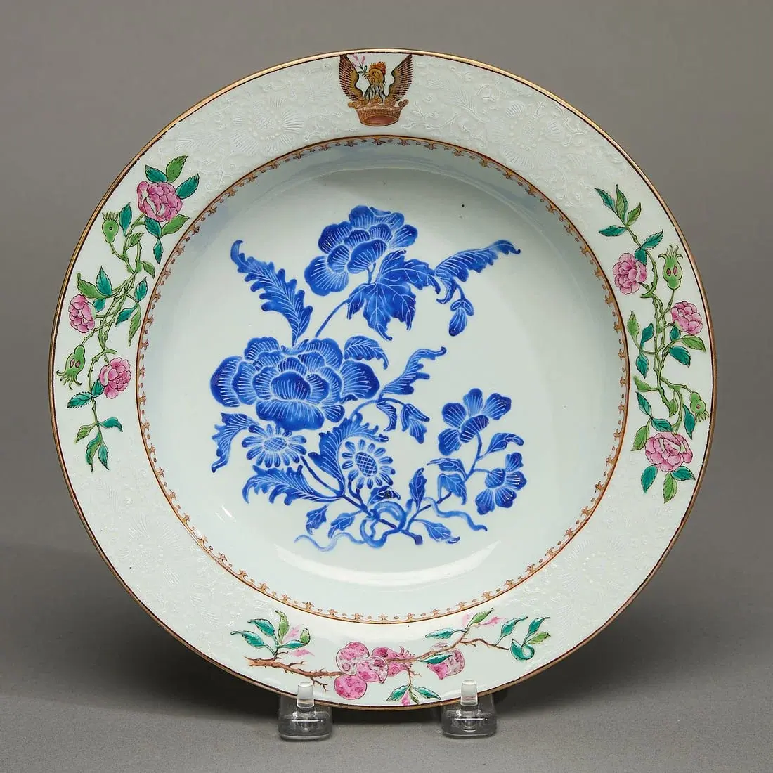 Famille Rose Crested Soup Plate - Masters