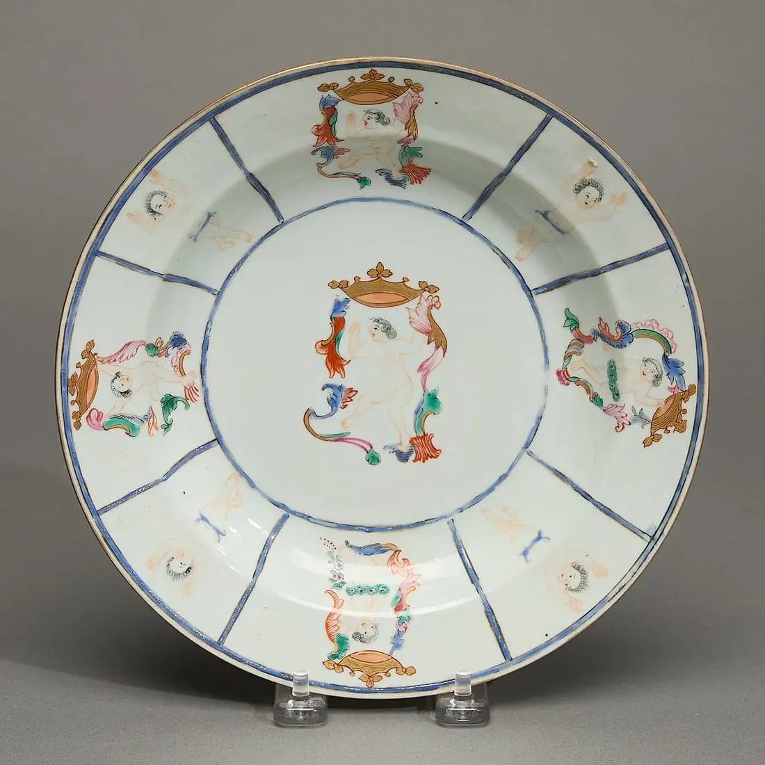 Unusual Export European Subject Soup Plate
