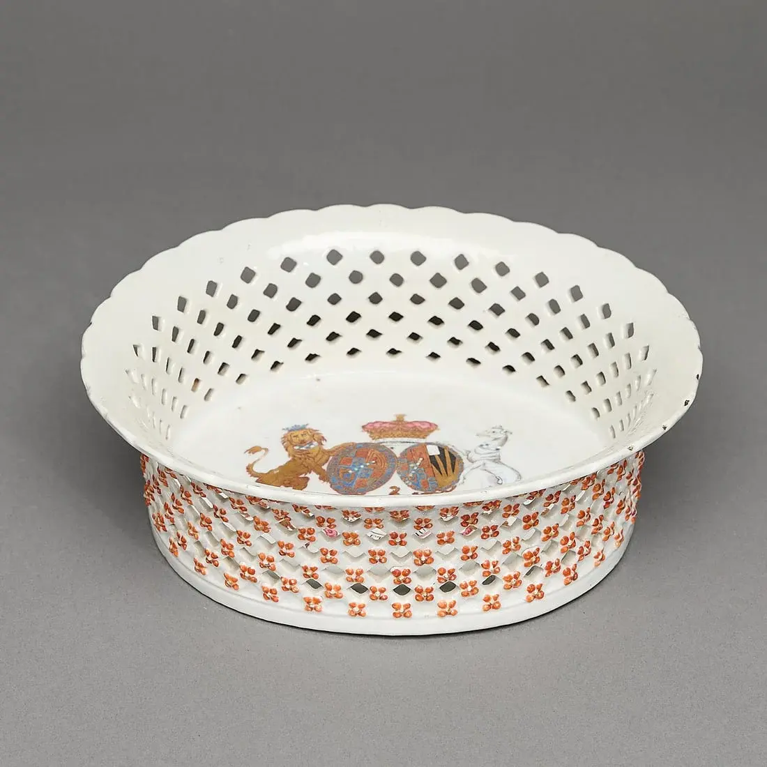 Chinese Export Pierced Armorial Basket