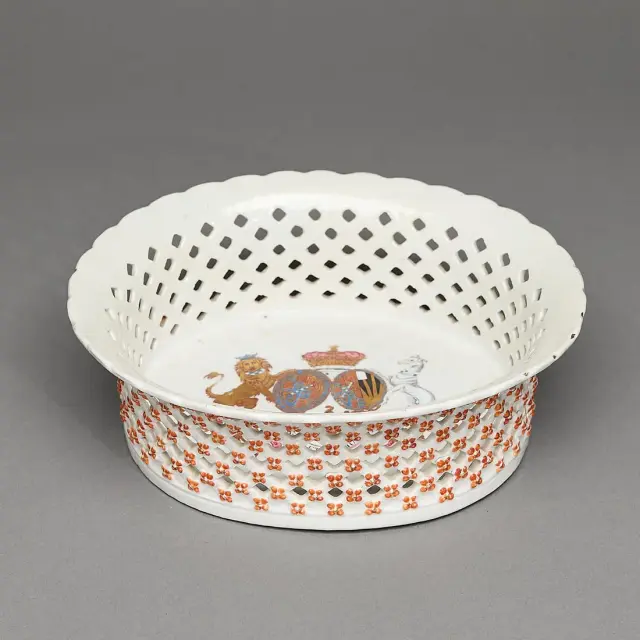 Chinese Export Pierced Armorial Basket