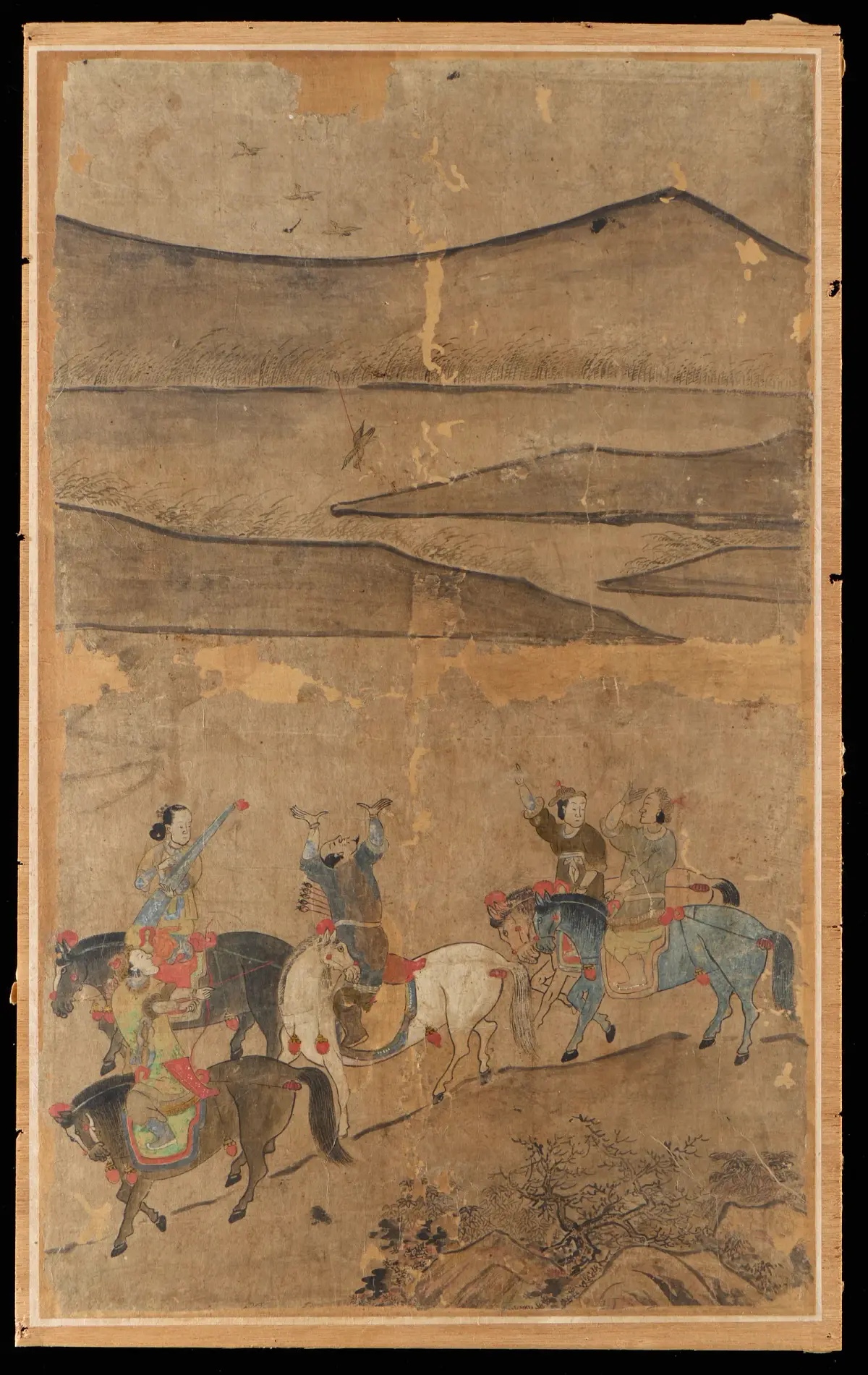 Chinese Qing Dynasty "Hunting Scene" Painting