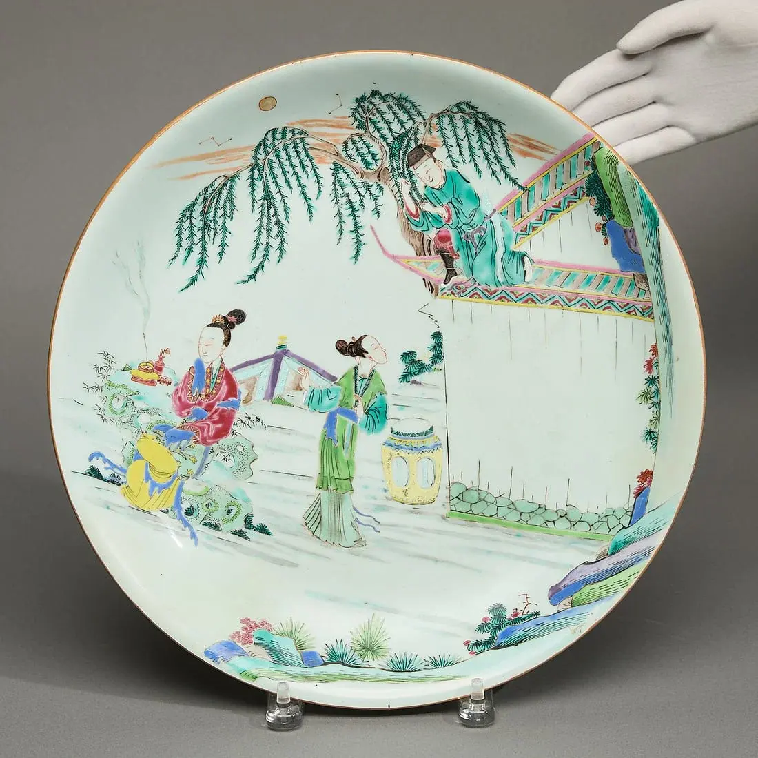 Chinese Borderless Famille Rose Porcelain Charger