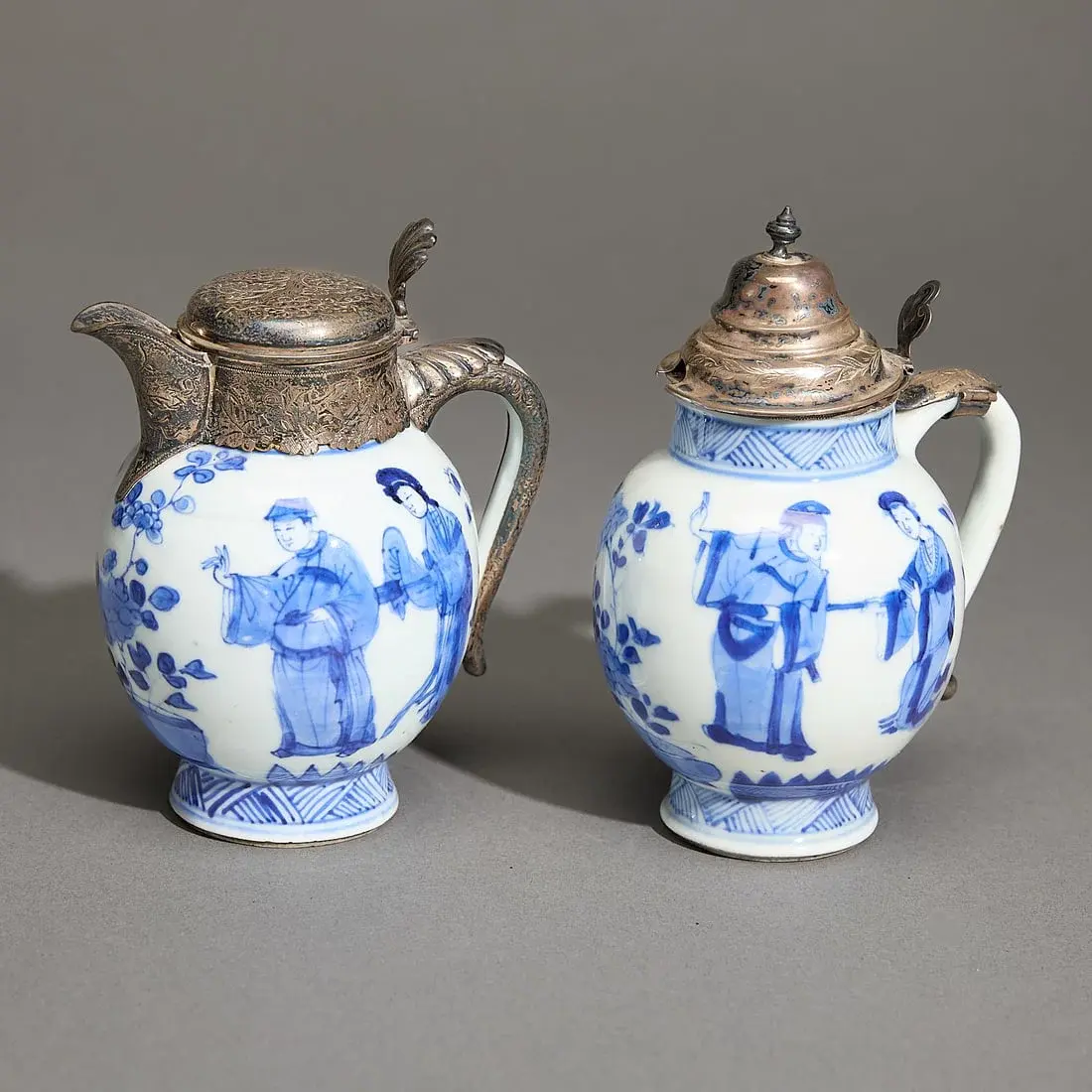 2 Silver-Mounted Chinese Export Vessels
