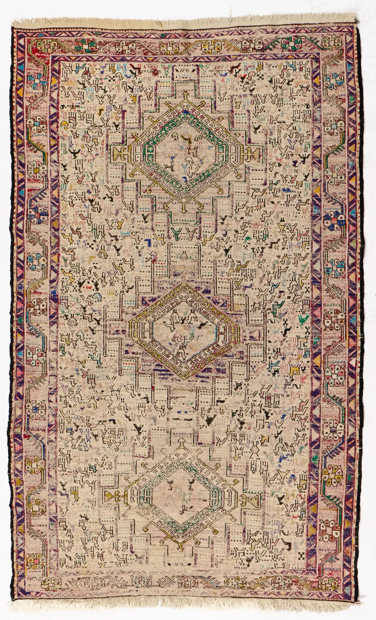 Caucasian Soumak Flatweave Wool Rug 6'6"x4'