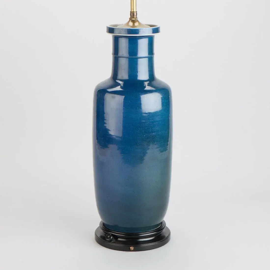 Chinese Qing Porcelain Rouleau Vase Table Lamp