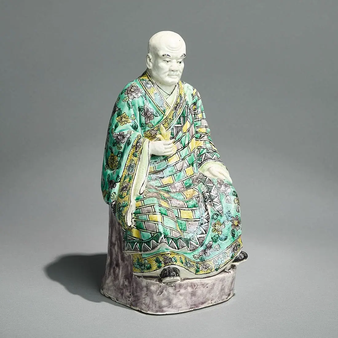Chinese Biscuit Glazed Seated Lohan