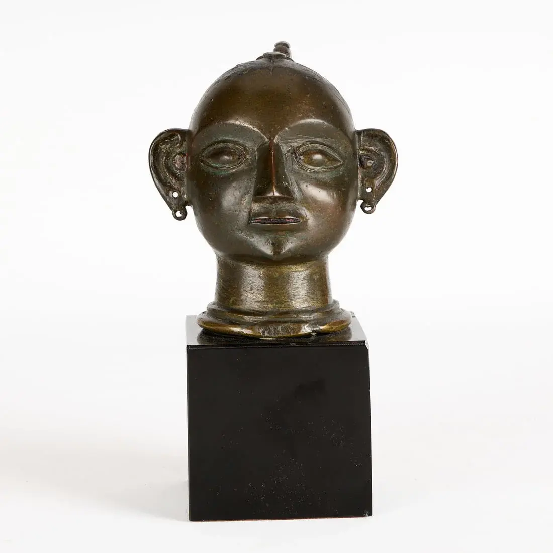 Late 19th c. Indian Bronze Gauri Head Bust