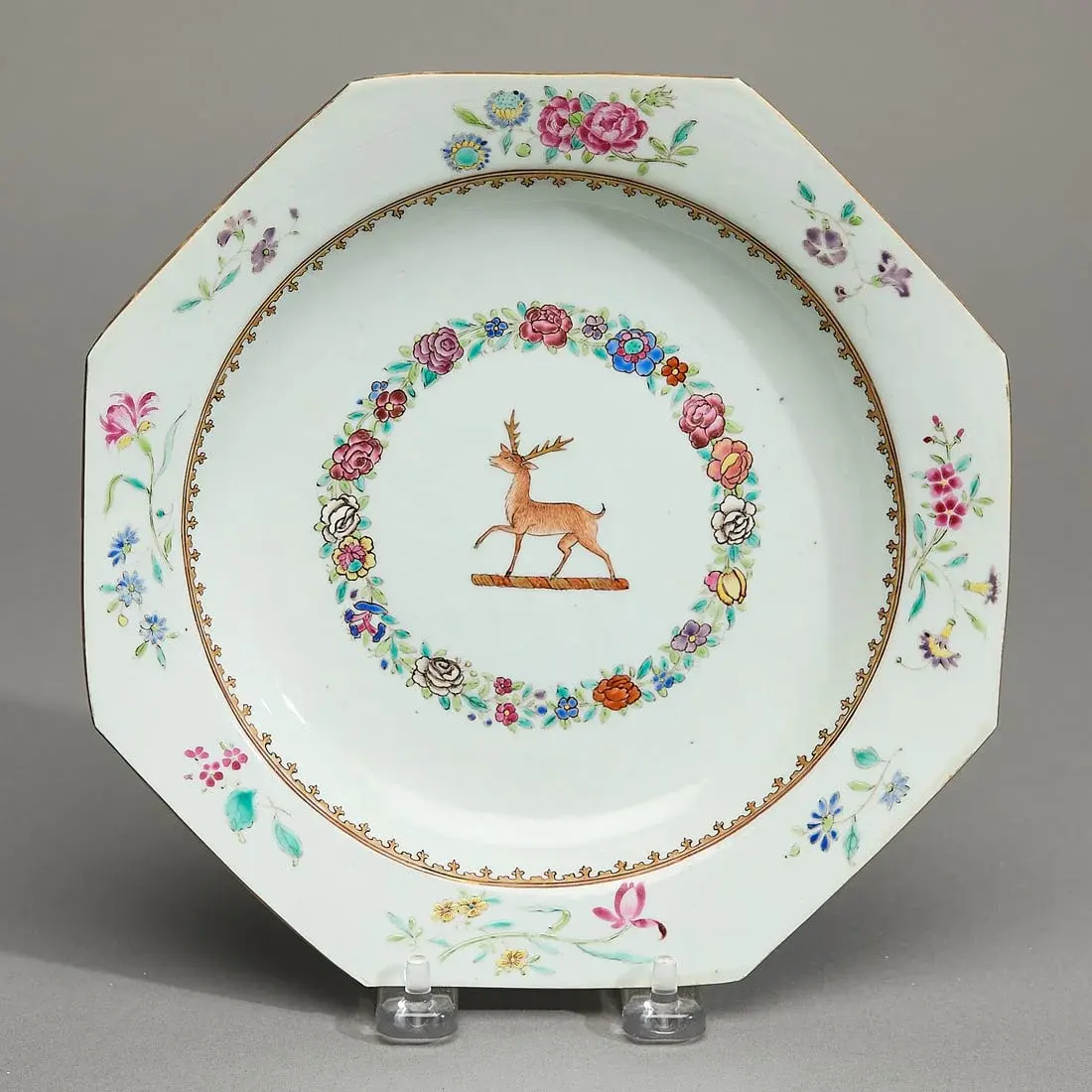 Octagonal Soup Plate Crest of Steede of Kent