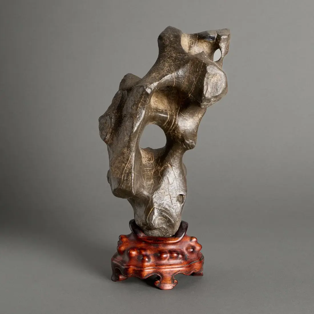 Chinese Lingbi Stone Scholar's Rock w/ Stand