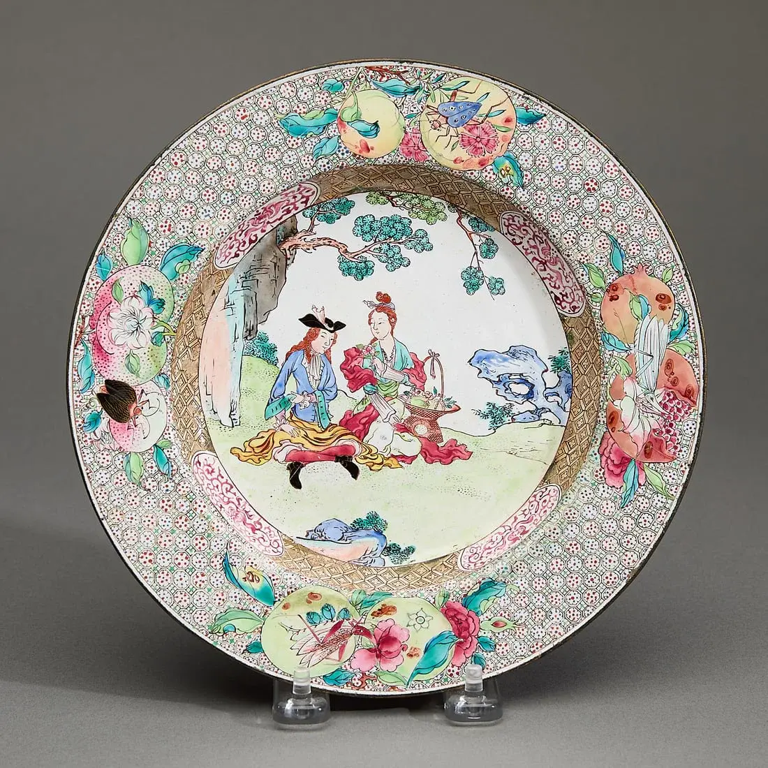 European Subject Enamel Ruby Back Plate