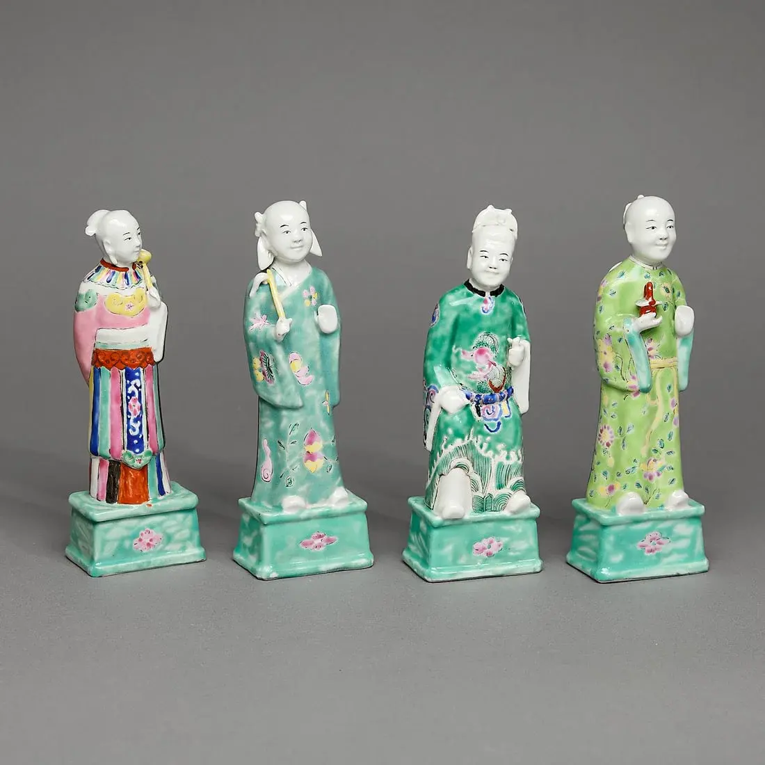 4 Chinese Export Famille Rose Porcelain Immortals