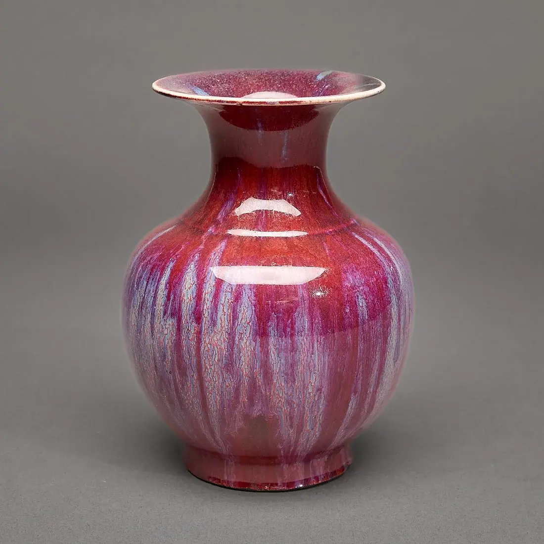 Chinese Qing Porcelain Baluster Flambe Vase