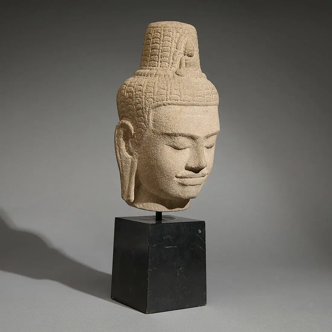 Cambodian Khmer Style Sandstone Head