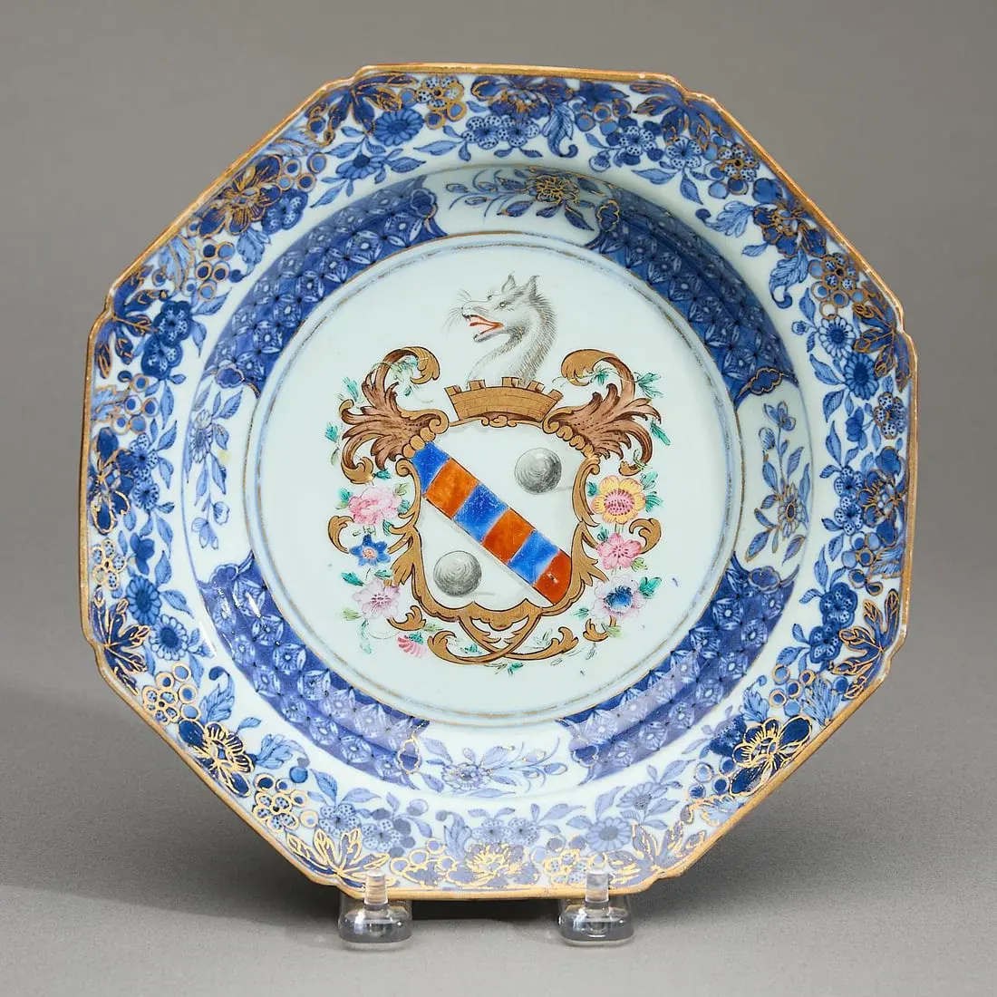 Export Octagonal Armorial Soup Plate - Jaqueman