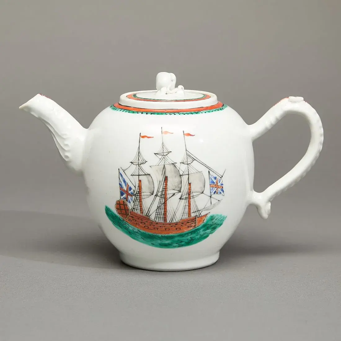 Chinese Export Shipping Teapot & Cover