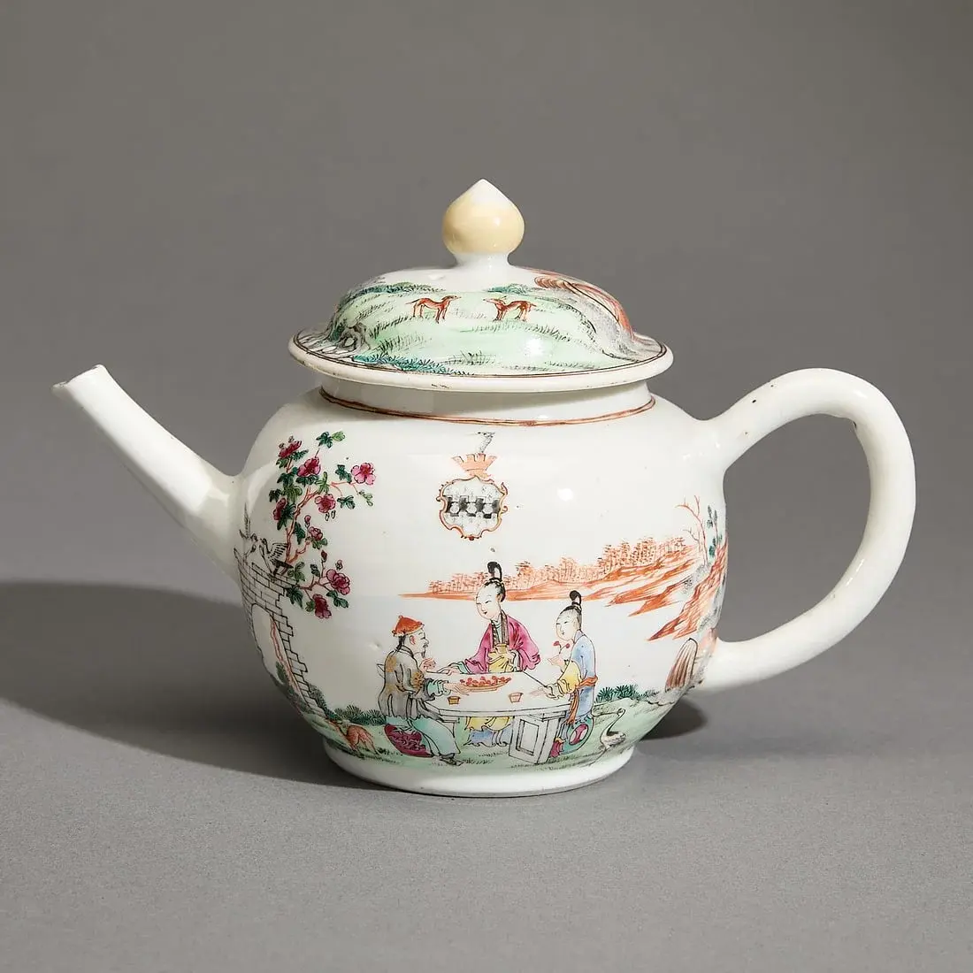 Chinese Export Armorial Teapot - Browne