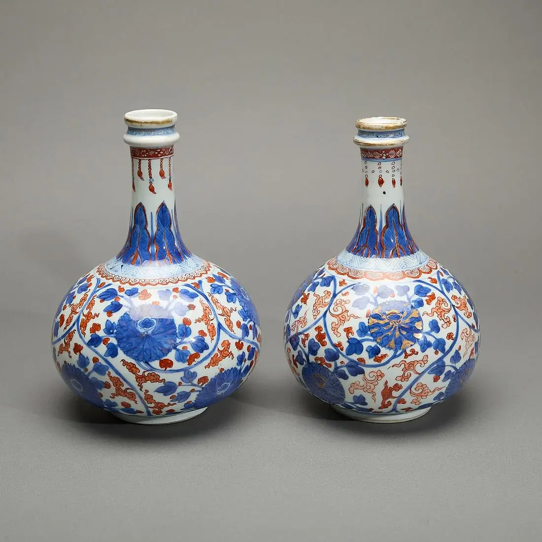 Pair Chinese Export Imari Apothecary Bottles