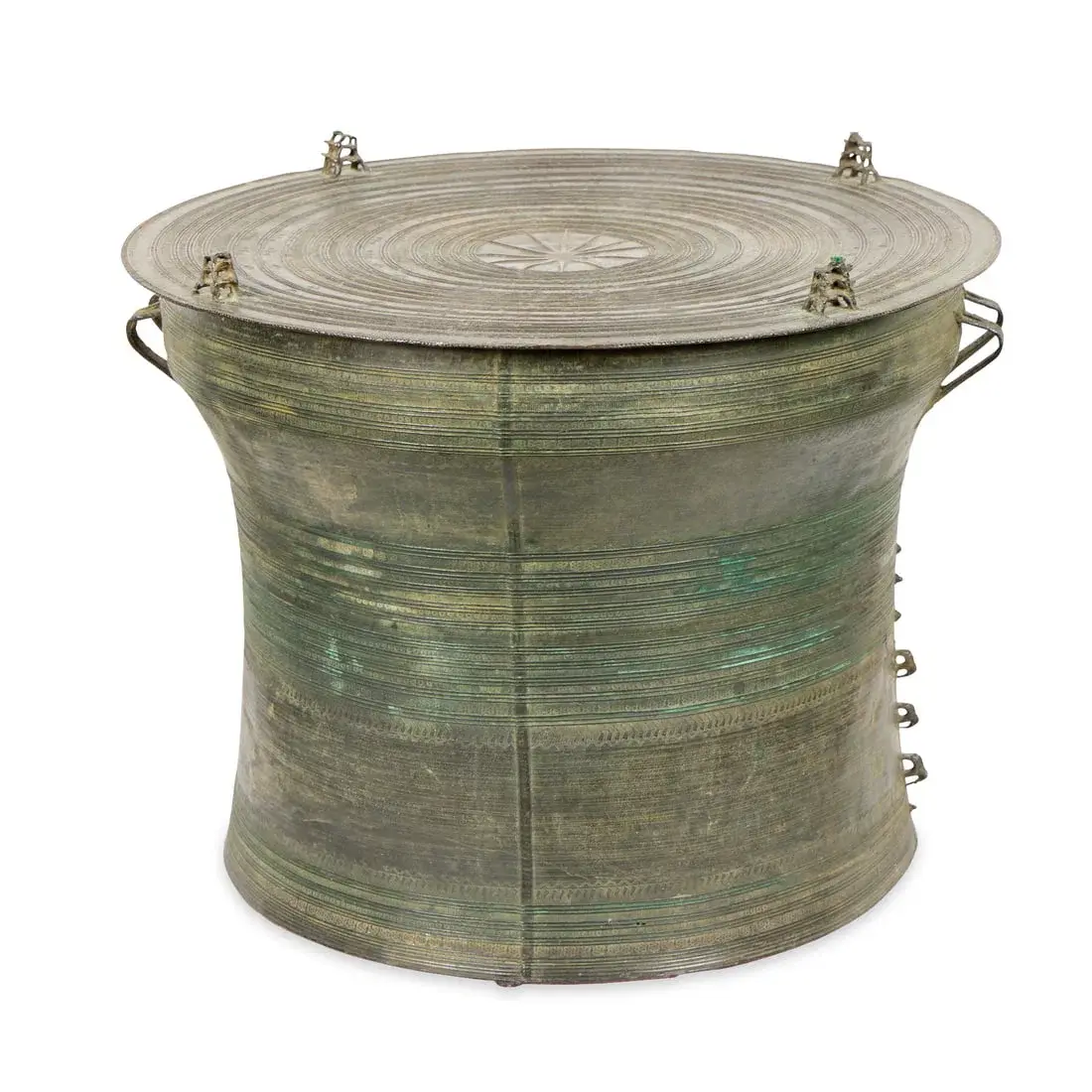 Lrg Southeast Asian Karen Bronze Frog Rain Drum
