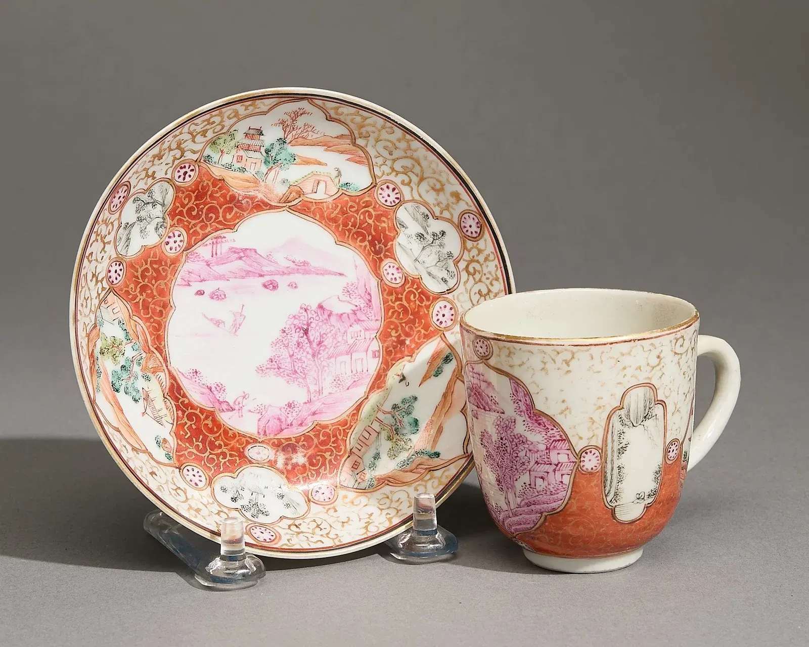 Chinese Export Meissen Style Cup & Saucer