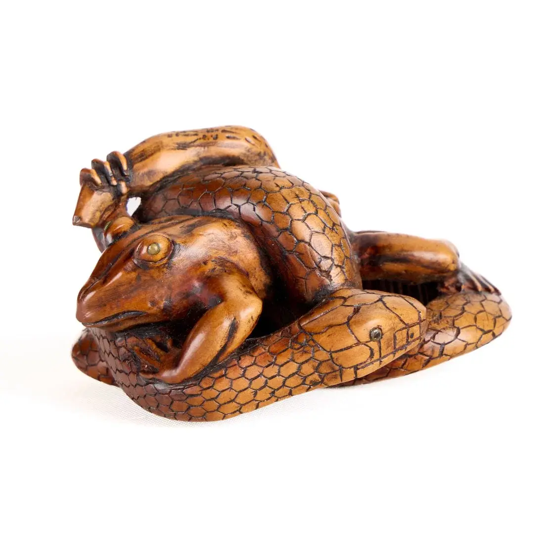 Japanese Carved Wood Sansukumi Netsuke