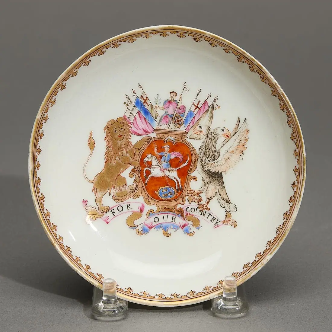 Chinese Export Anti-Gallican Society Saucer