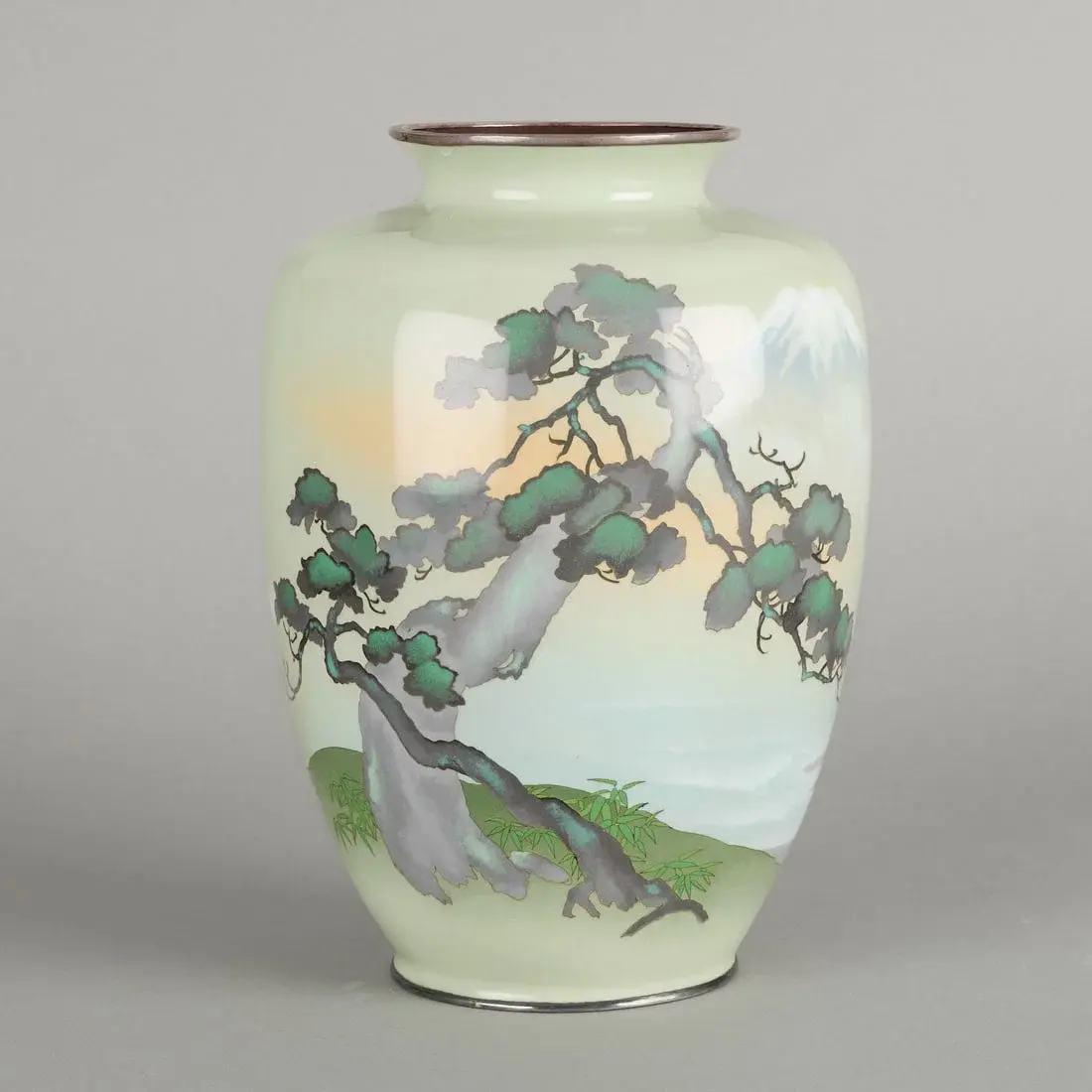 Japanese Meiji Cloisonne Landscape Vase