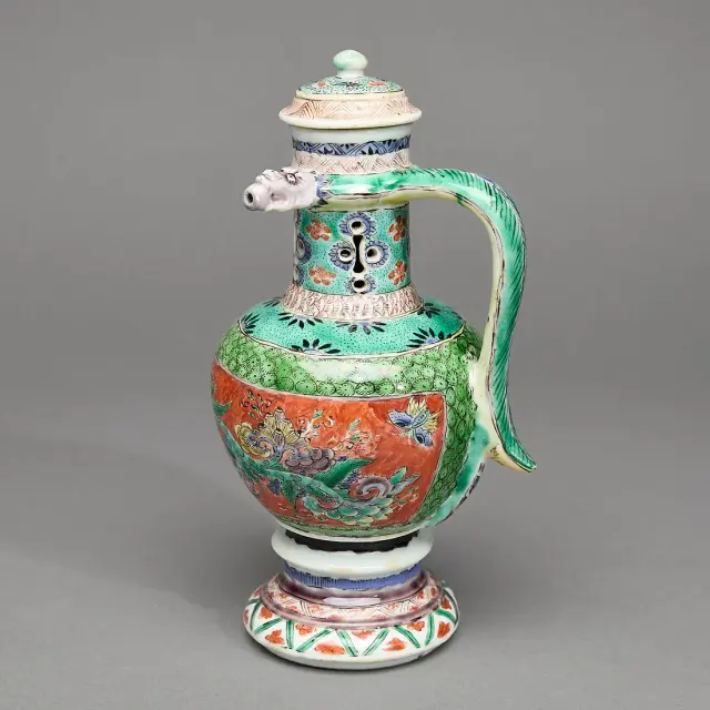 Rare Export Green-Ground Famille Verte Puzzle Jug
