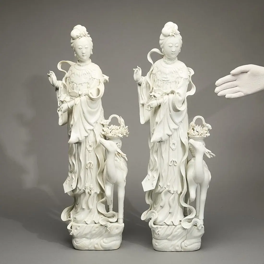 Pr Lrg Chinese Blanc de Chine Xi Wangmu Figures