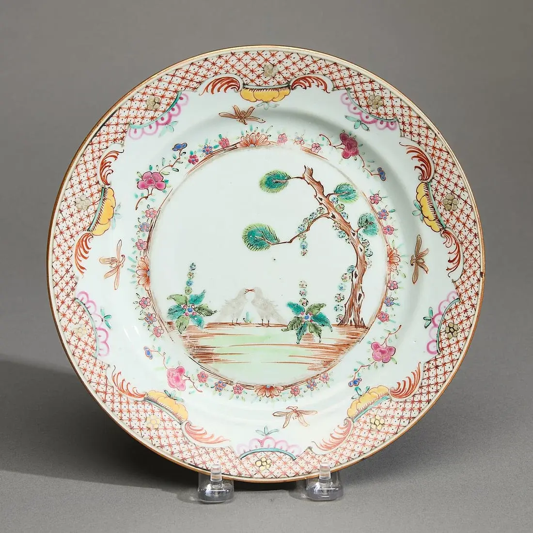 Unusual Chinese Export Valentine's Pattern Plate