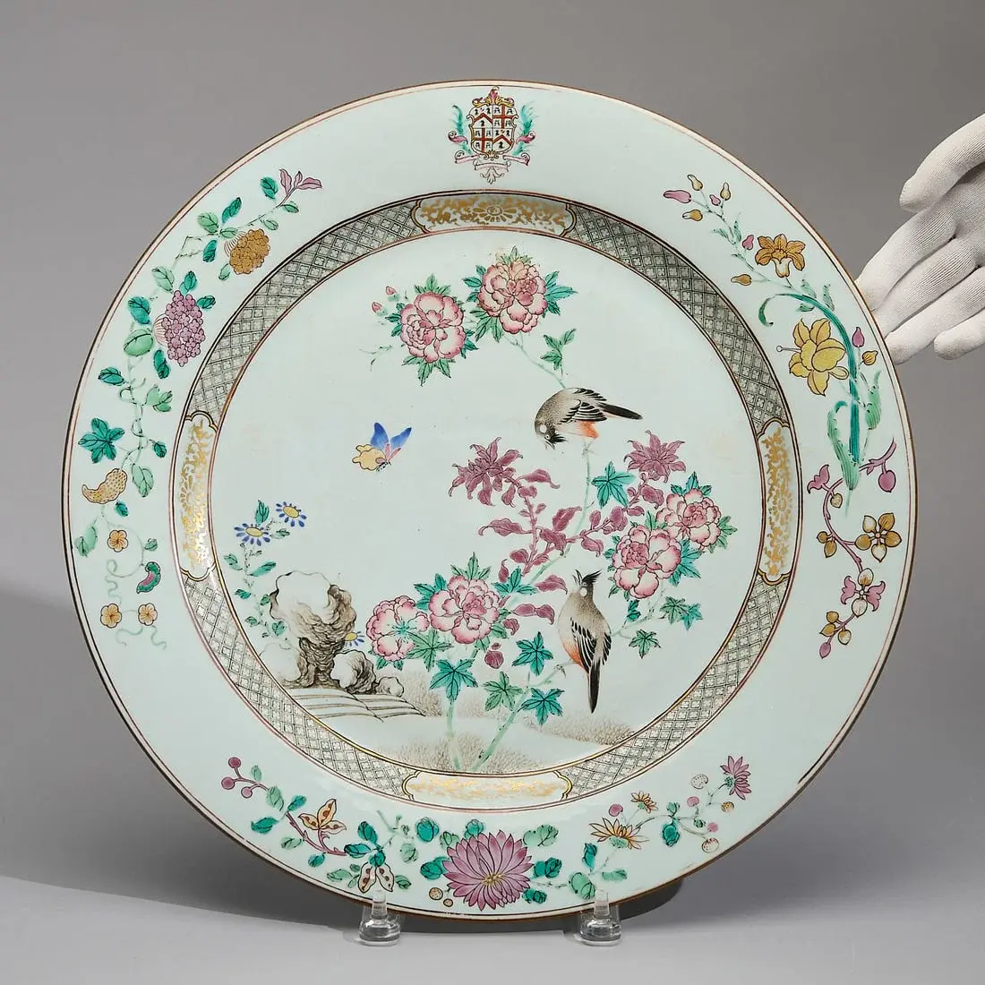 Famille Rose Armorial Charger - Topham/Bouchier