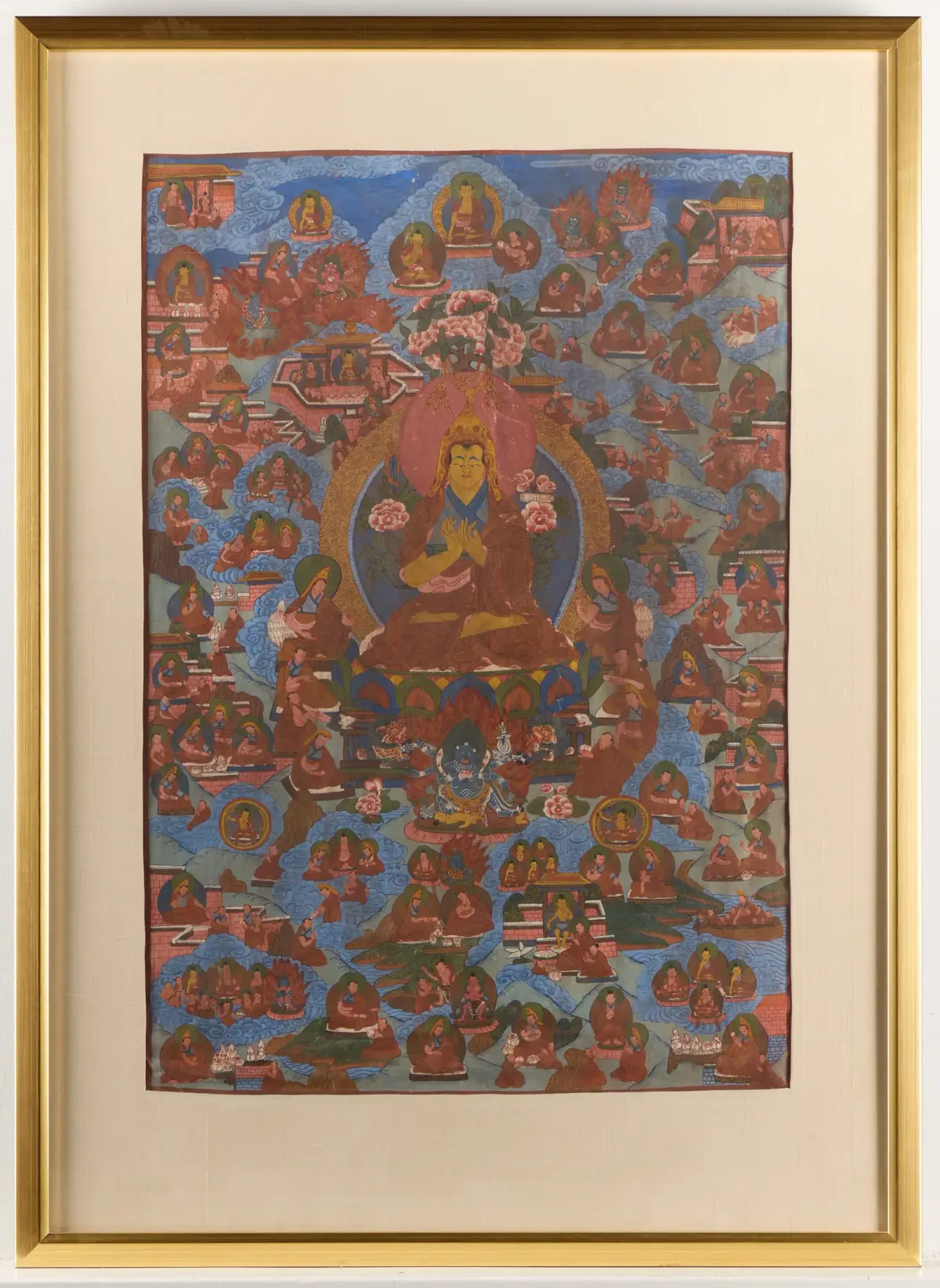 SE Asian Tibetan Buddhist Tsongkhapa Silk Thangka