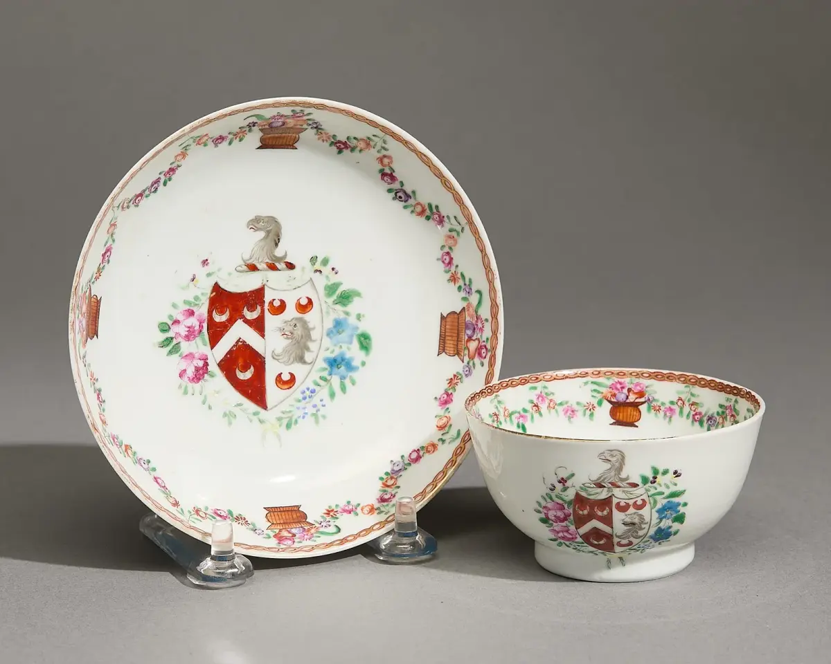 Armorial Teacup & Saucer - Gosling/Newcome